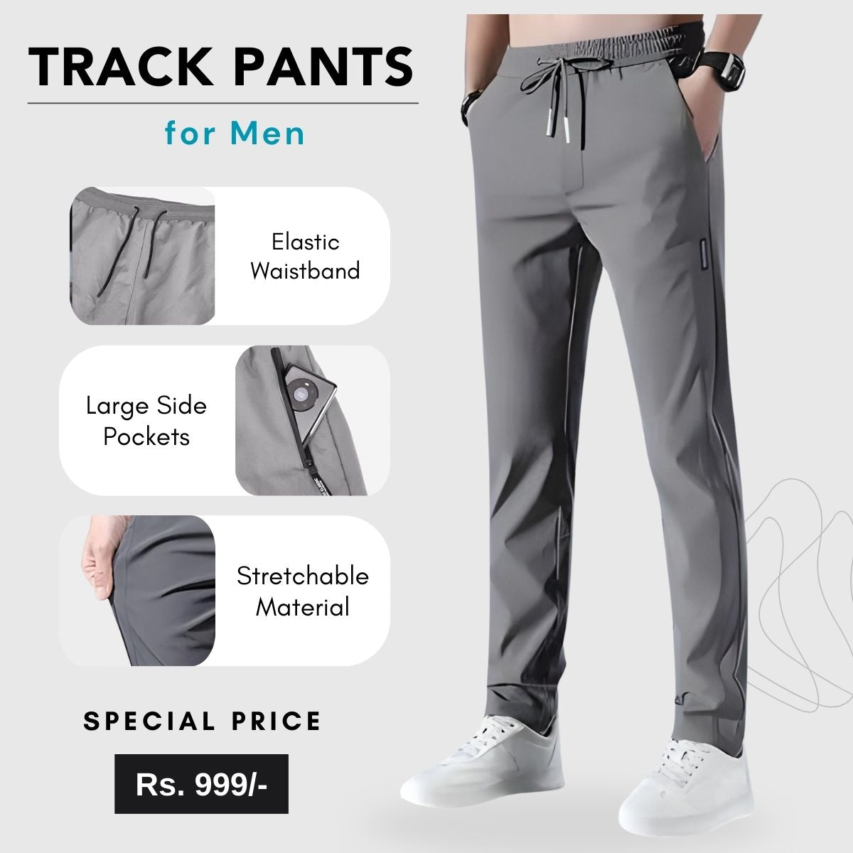 Premium Men's Lycra Track Pants |🔥 Buy 1 Get 1 Free 🔥 | Flat 50% Off 🔥🔥